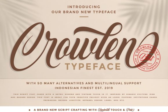 Crowlen: A Stylish Script Font for Crafters